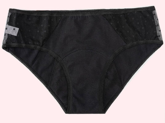 5xl Xxl Heavy Flow Period Panties Black Elastic Absorbent Menstrual Underwear Washable